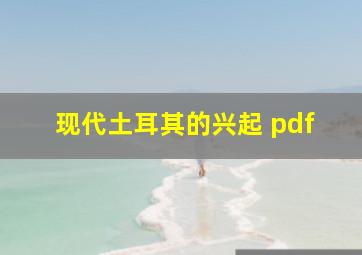 现代土耳其的兴起 pdf